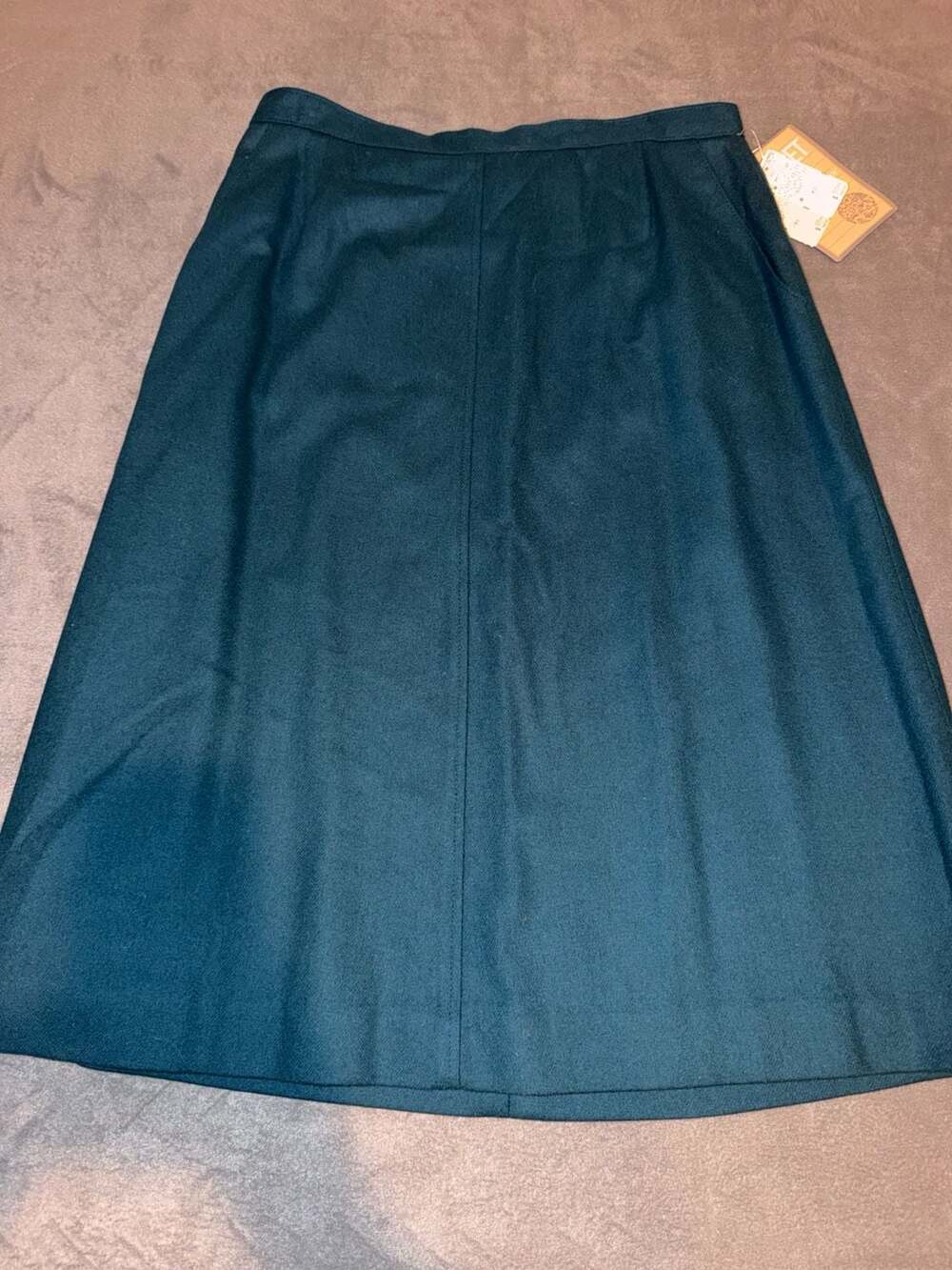 Vintage Women's High Waist Stretch Wool Blend Midi Pencil Skirt with Buttons